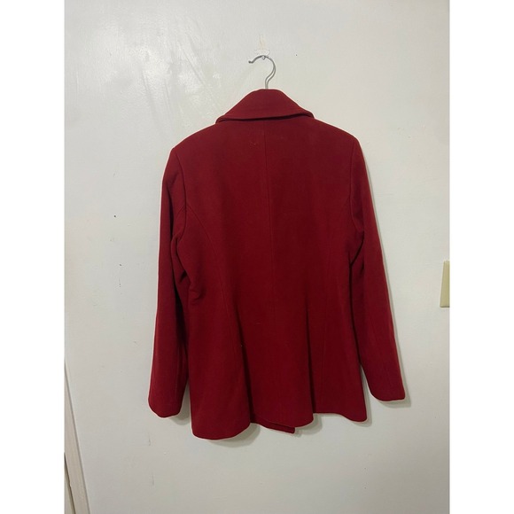 Calvin Klein Red Double Breasted Wool Blend Peacoat Tailored Fit Women Size 6 - Picture 2 of 3